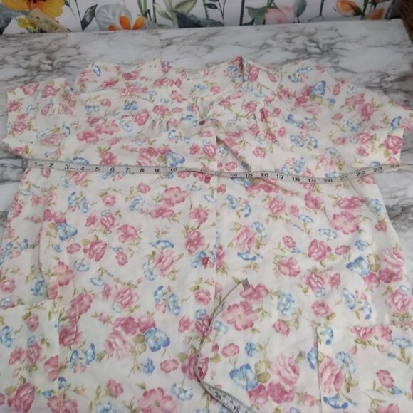 SimplyBasic Vintage 80s  Women Floral Quilted V-Neck‎ Nightgown Medium - Picture 10 of 13